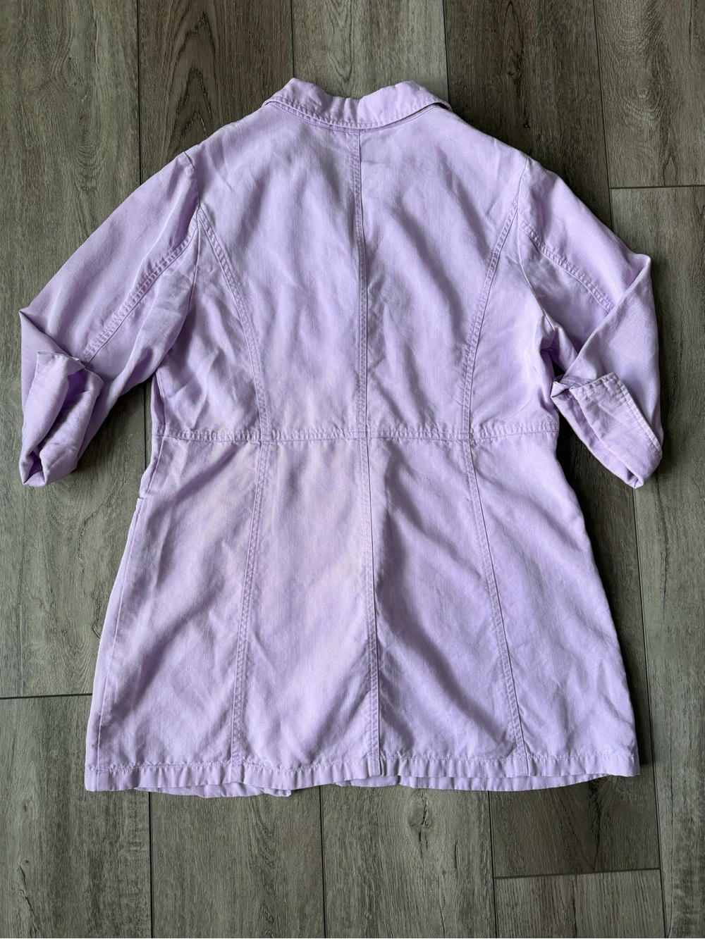 Soft Surroundings- 100% Tencel Lilac Button-Front Utility Tunic Jacket - Picture 8 of 8